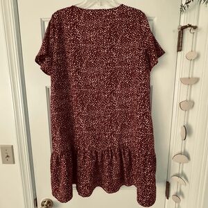 Burgundy and white xl dress